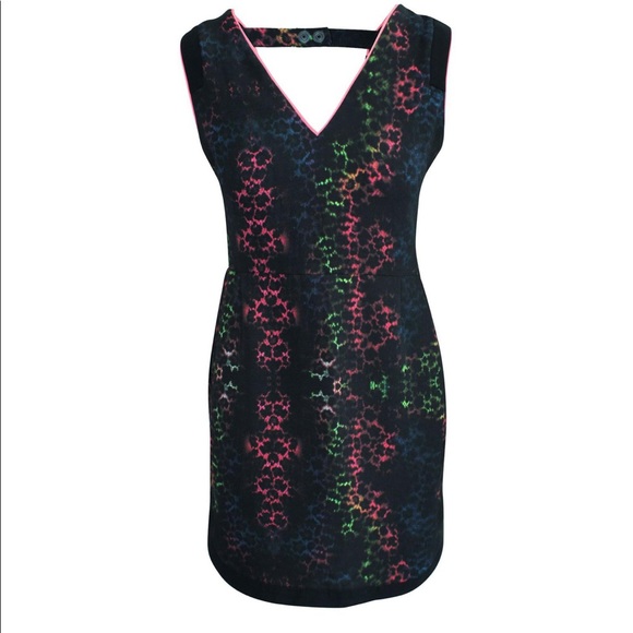 Sandro Paris Dress deep neon v-neck , size EU3/ US L - Picture 2 of 8